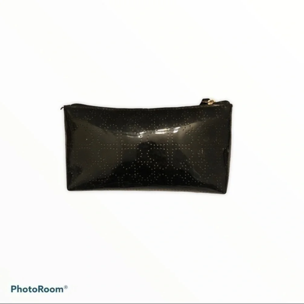 Kate spade black perforated cosmetic makeup case